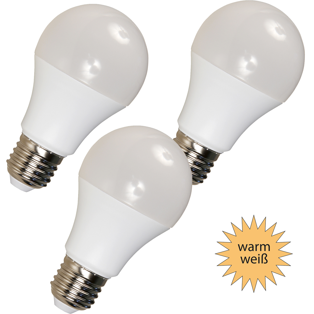 LED Birne E27. 10W. 806lm warmweiß 3er Set