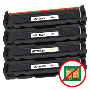 4 XL-Toner ohne Chip alternativ zu HP 207X