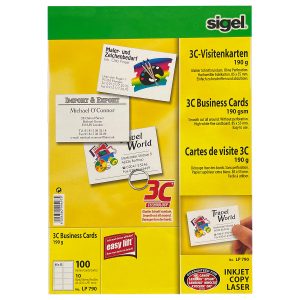 100 Visitenkarten Edelkarton 190g weiß
