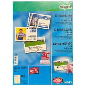 100 Visitenkarten schnittgestanzt weiß 210g glossy