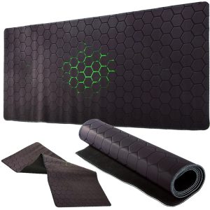 Gaming Schreibtisch-Unterlage Mauspad XXL 90x40cm schwarz-grün