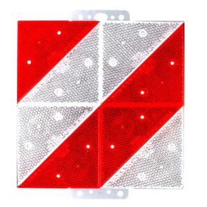Warntafel einseitig links mit Rückstrahlern 285 x 285 mm Warntafel einseitig links mit Rückstrahlern 285 x 285 mm