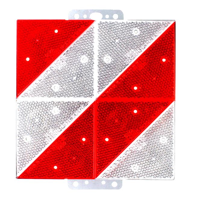 Warntafel einseitig links mit Rückstrahlern 285 x 285 mm