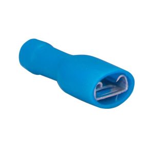 Flachsteckhülse isoliert blau / 1,5 – 2,5 mm² / 50 Stück Flachsteckhülse isoliert blau / 1,5 – 2,5 mm² / 50 Stück