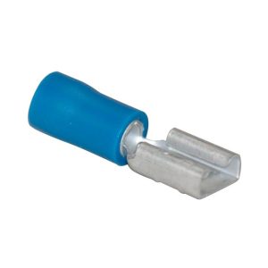 Flachsteckhülse blau Ø 6,3 mm / 1,5 – 2,5 mm² / 100 Stück Flachsteckhülse blau Ø 6,3 mm / 1,5 – 2,5 mm² / 100 Stück