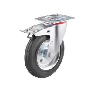 Lenkrolle Vollgummi 140 mm mit Doppelstopp