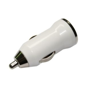 mini USB KFZ-Lade-Adapter 12V/24V.1A. weiss