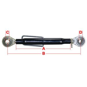 Oberlenker Black Line M36 x 3 mm / Kat. 2/2 / Hülse 400 mm Oberlenker Black Line M36 x 3 mm / Kat. 2/2 / Hülse 400 mm