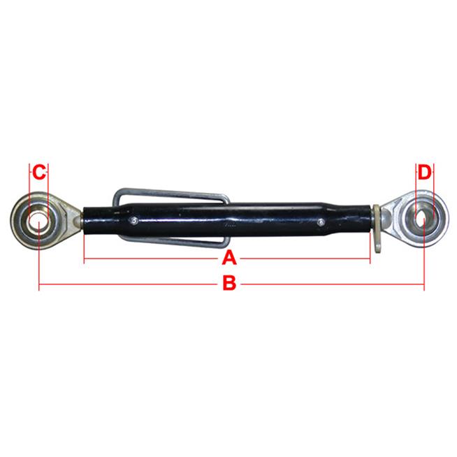 Oberlenker Black Line M36 x 3 mm / KAT. 2/2 / Hülse 460 mm