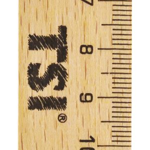 Holzlineal. 17 cm. mit Metallkante