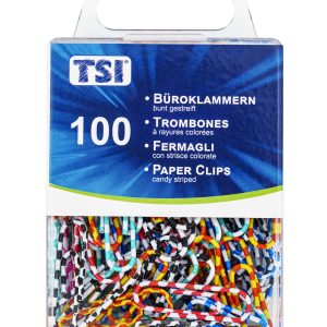 Büroklammern. bunt gestreift. 28mm. 100er-Pack