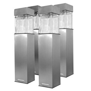 Solar-Leuchte Pro Duracell im 4er-Set. Stahl + Glas