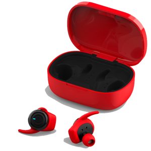 Sport InEar Headset Bluetooth Wireless mit Ladestation. rot