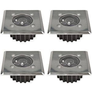 LED Bodenleuchte mit Solarfunktion. eckig. 4er Set