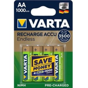 4 Stück AA-Akkus. 2500mAh Varta. Endless-Charge