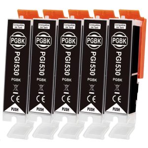 5 Patronen kompatibel zu PGI-530 PGBK. schwarz