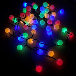 Solar Lichterkette Girlande mit 50 bunten Lampen. 7m Länge