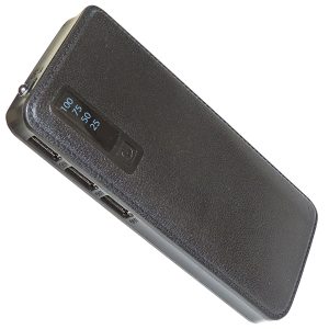 PowerBank 20000mAh Lithium-Akku. Leder-Design schwarz