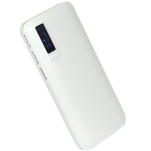 PowerBank 20000mAh Lithium-Akku. Leder-Design weiß