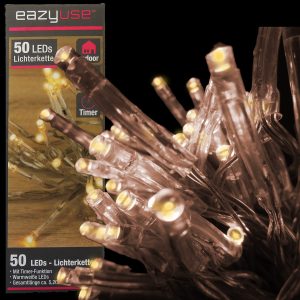 Lichterkette 50 LED 5.20m warmweiß mit Timer