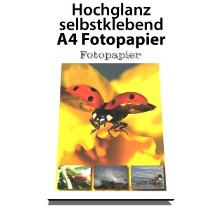 Selbstklebendes Fotopapier. Glossy/Hochglanz. Din A4. 20 Blatt
