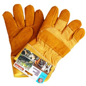 1 Paar Arbeits- und Schutz-Handschuhe. gelb