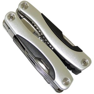 Multi-Tool Taschenmesser mit 9 Funktionen. silber