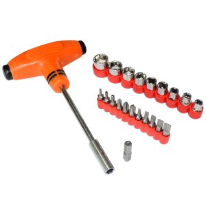 21-tlg. Steckschlüsselsatz. 5-13mm. T-Griff