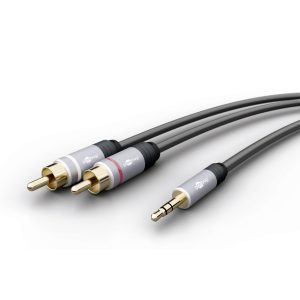 Audiokabel Klinke 3.5 mm stereo Stecker – 2 x Cinchstecker. 3m