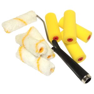 Malerrollen-Set 9 teilig Griff + 8 Farbrollen