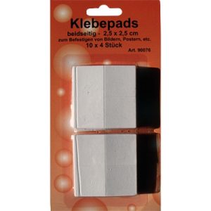 Klebepads. beidseitig. 2.5 x 2.5cm – 40 Stück