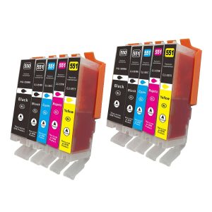 10 XL-Patronen Sparset: alternativ zu PGI550/CLI-551 CS550