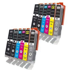 Sparset 12 XL Drucker-Patronen ersetzen PGI-570 / CLI-571