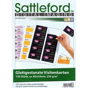 150 Business-Visitenkarten mit glatten Kanten. 250g