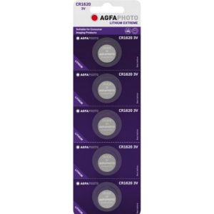 Knopfzellen CR-1620 Lithium von AGFAPHOTO 5er Pack