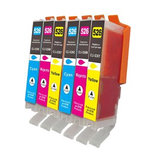6er Farb-Set Druckerpatronen alternativ zu Canon CLI-526