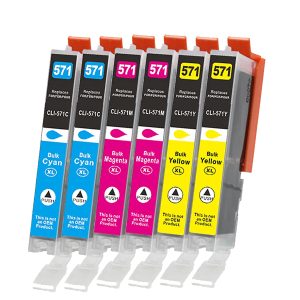6er Farb-Set Druckerpatronen alternativ zu Canon CLI-571