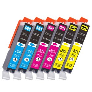 6er Farb-Set Druckerpatronen alternativ zu Canon CLI-581