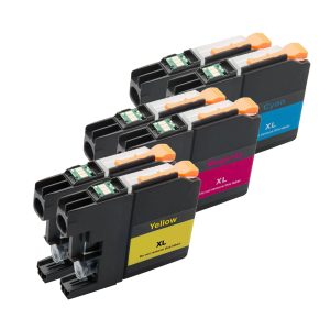 6er Farb-Set Druckerpatronen alternativ zu Brother LC-121. LC-123