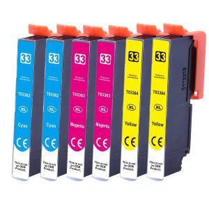6er Farb-Set Druckerpatronen alternativ zu Epson T3362. T3363. T3364
