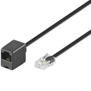 ISDN-Verlängerung. 10m. 1 Stecker. 1 Buchse. schwarz