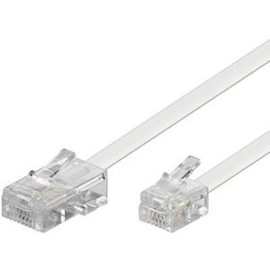4-Poliges Modularanschlußkabel. 8P4C-6P4C. 3m. weiss