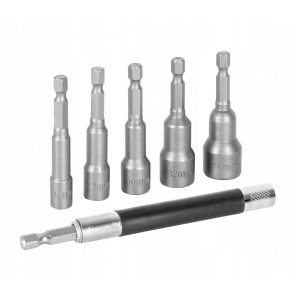 Bit-Satz Steckschlüssel – 5 Stück 6 bis14 mm inkl. Bit-Verlängerung