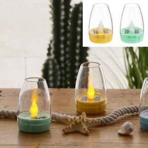 Solar Tischleuchte mit warmweißen LED Licht. Durchmesser 6cm