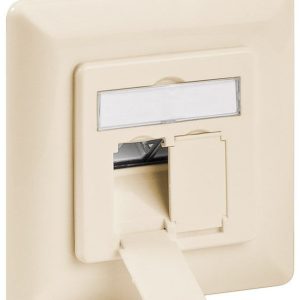 CAT 6a Unterputzdose 2xRJ45. geschirmt. beige