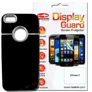 Hartschale + Displayschutz für iPhone 5/5S. schwarz