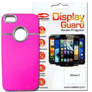 Hartschale + Displayschutz für iPhone 5/5S. pink