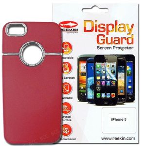 Hartschale + Displayschutz für iPhone 5/5S. rot