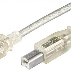 USB 2.0 Hi-Speed Kabel 3m. Transparent