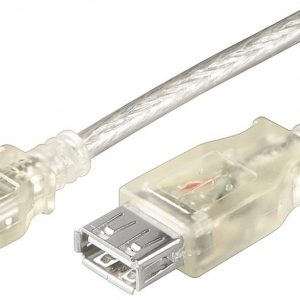 USB 2.0 Hi-Speed Verlängerungskabel 0.6m transparent